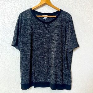 Liz Claiborne Short Sleeve Tee Shirt Black and White size Large